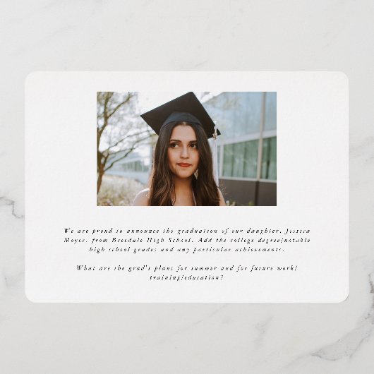 Faire-part d'obtention d'un diplôme de photographi (Verso)