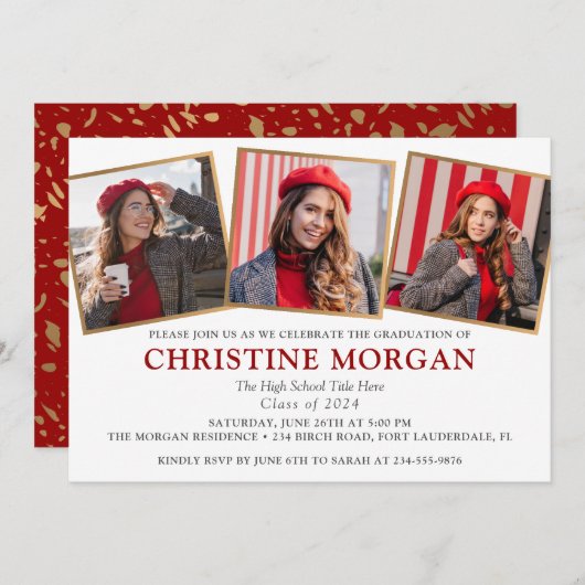 Faire-part d'obtention d'un diplôme d'études supér (Devant / Derrière)