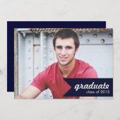 Faire-part d'obtention d'un diplôme en bleu de la (Devant / Derrière)