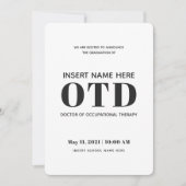 Faire-part d'obtention d'un diplôme en ergothérapi (Devant)