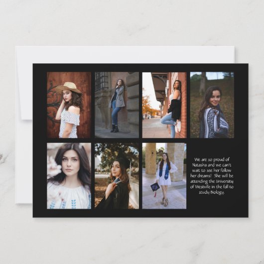 Faire-part d'obtention d'un diplôme en photo de la (Dos)