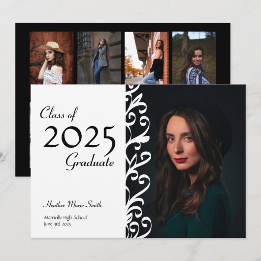 Faire-part d'obtention d'un diplôme en photo de la (Devant / Derrière)