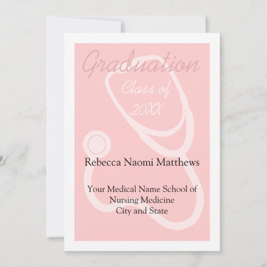 Faire-part d'obtention d'un diplôme en santé pour  (Devant)