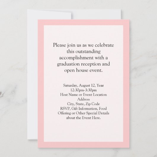 Faire-part d'obtention d'un diplôme en santé pour (Dos)