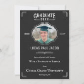 Faire-part d'obtention d'un diplôme en tableau de  (Dos)