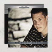 Faire-part d'obtention d'un diplôme photo pour gar (Devant / Derrière)