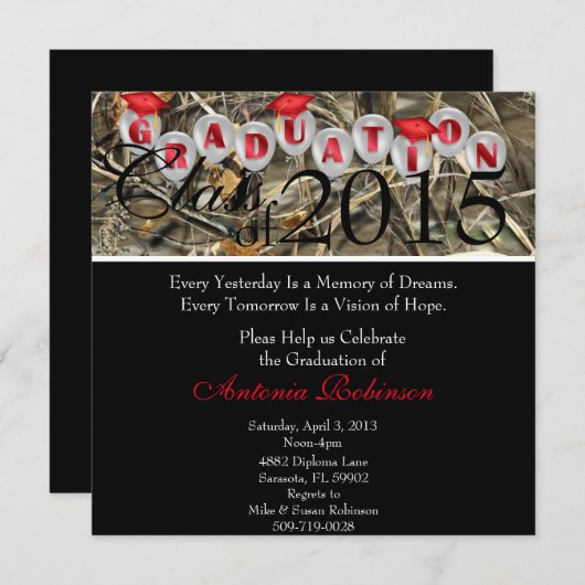 Faire-part d'obtention d'un diplôme plus élégant/i (Devant / Derrière)