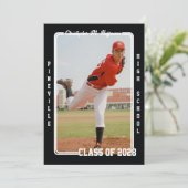 Faire-part d'obtention d'une carte de sport (Debout devant)