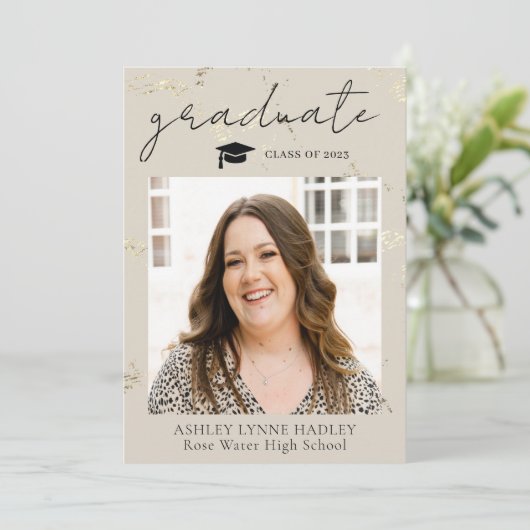 Faire-part d'obtention d'une licence photo (Debout devant)