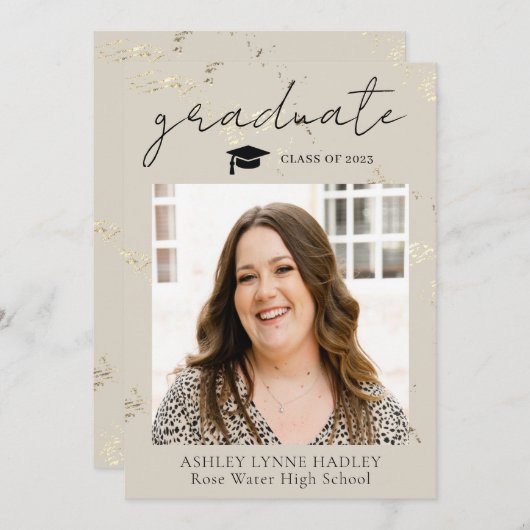 Faire-part d'obtention d'une licence photo (Devant / Derrière)