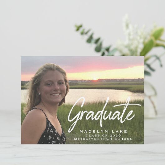 Faire-part d'obtention d'une licence photo (Debout devant)