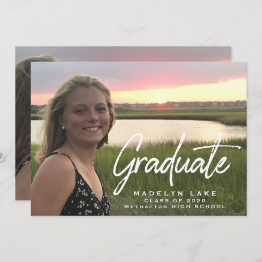 Faire-part d'obtention d'une licence photo (Devant / Derrière)