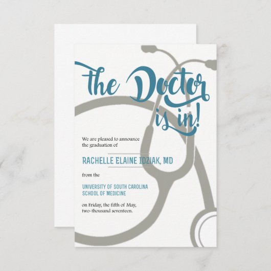 Faire-part Docteur en cours (Devant / Derrière)