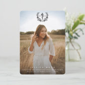 Faire-part Docteur noir en médecine ostéopathique (Debout devant)