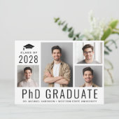 Faire-part Doctorat Doctorat 5 Diplôme photo (Debout devant)