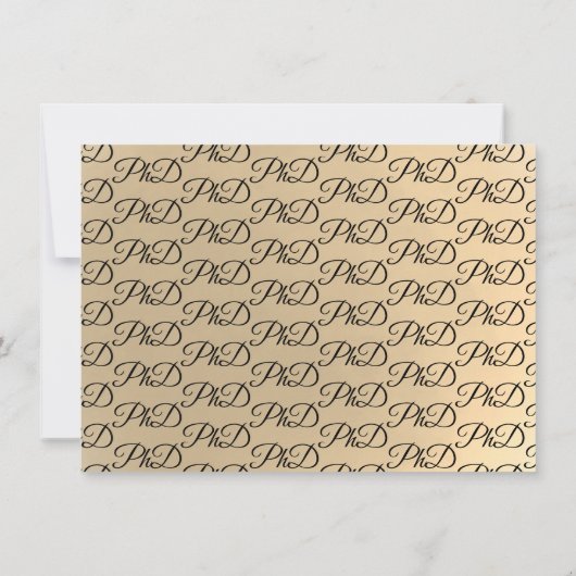 Faire-part Doctorat Gold Black Photo Script Graduation (Dos)