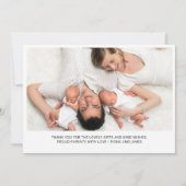 Faire-part Double de Joie Écriture Moderne 4 Photos (Dos)