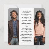 Faire-part Double Graduation 2 Diplômés et 4 Photos Joint (Dos)