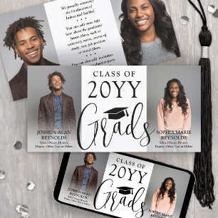 Faire-part Double Graduation Deux Diplômés Photos Joint