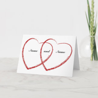 Faire-part double heart engagement announcement