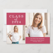 Faire-part Double photo | Classe de 2023 Graduation (Devant)