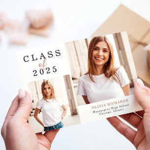 Faire-part Double photo Classe de 2024 Graduation