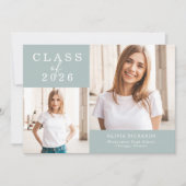 Faire-part Double Photo | Diplôme de la promotion 2026 (Devant)