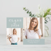Faire-part Double Photo | Diplôme de la promotion 2026 (Debout devant)