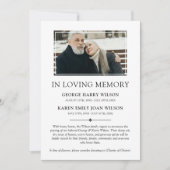 Faire-part Double photo minimaliste en mémoire d'amour (Devant)