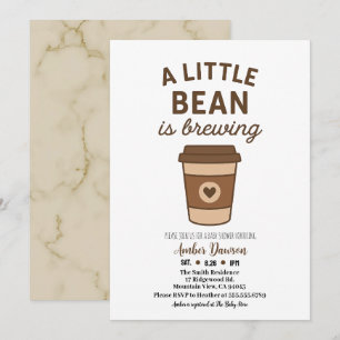 Faire-part Douce Fête de Naissance Café Brun & Blanc Neutre