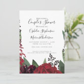 Faire-part Douche de couple | Élégant marsala de Bourgogne (Debout devant)