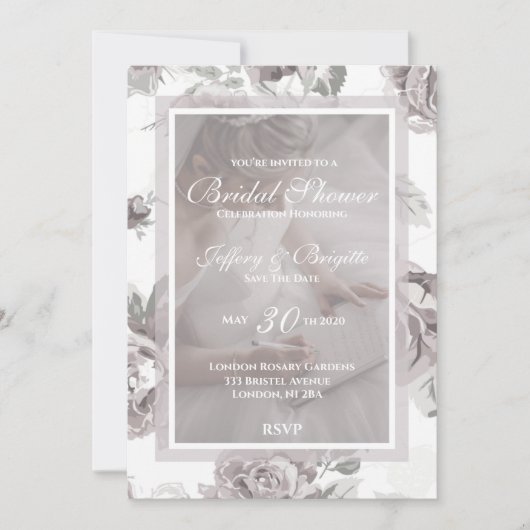 Faire-part Douche nuptiale rose vif enregistrer la date (Devant)