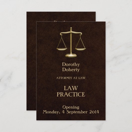 Faire-part d'ouverture sur les pratiques juridique (Devant / Derrière)