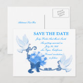 Faire-part Dove Custom Enregistrer La Date Carte Postale (Devant / Derrière)