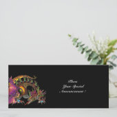 FAIRE-PART DRAGO / DRAGON FANTAISIE EN OR ROSE VIOLET NOIR (Debout devant)