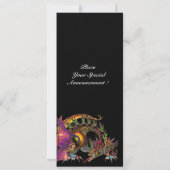 FAIRE-PART DRAGO / DRAGON FANTAISIE EN OR ROSE VIOLET NOIR (Dos)