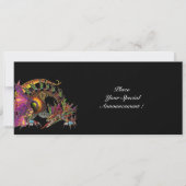 FAIRE-PART DRAGO / DRAGON FANTAISIE EN OR ROSE VIOLET NOIR (Devant)