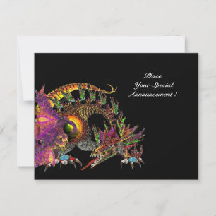 Faire-part DRAGO, noir violet jaune