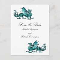 Dragon turquoise Enregistrer la carte postale Date