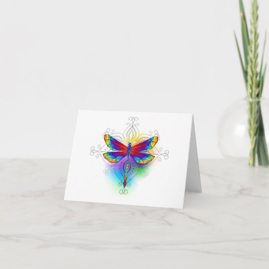 Faire-part Dragonfly en arc-en-ciel (Devant)