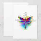 Faire-part Dragonfly en arc-en-ciel (Devant / Derrière)