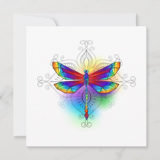 Faire-part Dragonfly en arc-en-ciel (Devant)