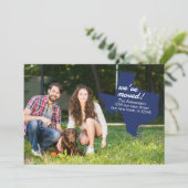 Faire-part Drapeau d'Etat bleu Nous avons Déménagé - Dotted T (Debout devant)