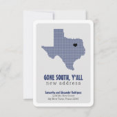 Faire-part Drapeau d'Etat bleu parti sud, Y'All Moving (Devant)