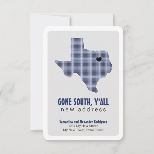 Faire-part Drapeau d'Etat bleu parti sud, Y'All Moving (Devant)