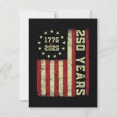 Faire-part Drapeau Usa 250e Anniversaire (Dos)