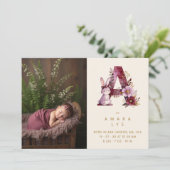 Faire-part Dreamy Bunny A Initial Gold Glitter Newborn (Debout devant)