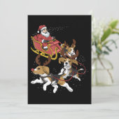 Faire-part Drôle Beagle chien cadeau de Noël pour Amoureux de (Debout devant)