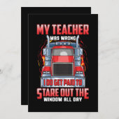 Faire-part Drôle Conducteurs De Camions Art Cadeau Pour Camio (Devant / Derrière)