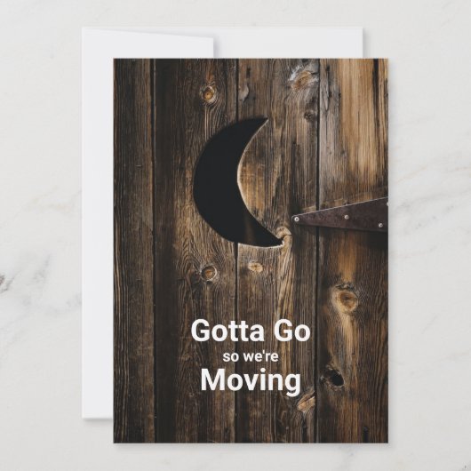 Faire-part Drôle Gotta Go Moving Wood Door with Moon (Devant)